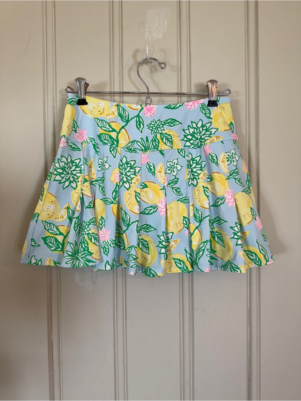 Lemon Print Pleated Mini Skirt with Shorts Lilly Pulitzer XS